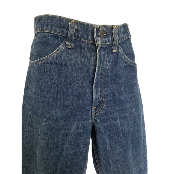 Vintage 70s Levis 646 Dark Wash High Rise Flare Crop Women's Petite 27X25 - Picture 2 of 11